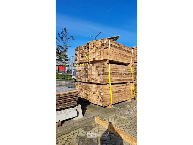 1x pak houten balken 245cm lang 13,8cm breed 8,8cm dik - afbeelding 3 van  3
