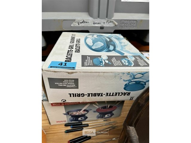 1x raclettegrill + 1x wok-fondue set - afbeelding 1 van  2