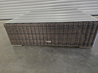 1x salontafel rottan met glazen blad 105x105x35h - afbeelding 2 van  4