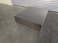1x salontafel rottan met glazen blad 105x105x35h - afbeelding 1 van  4