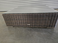 1x salontafel rottan met glazen blad 105x105x35h - afbeelding 2 van  4