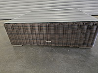 1x salontafel rottan met glazen blad 105x105x35h - afbeelding 2 van  4