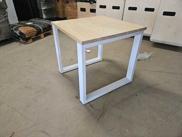 1x tafel 80x80cm rubberwood - afbeelding 2 van  3