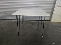 1x tafel vierkant 90x90 met wit marmeren blad - afbeelding 2 van  4