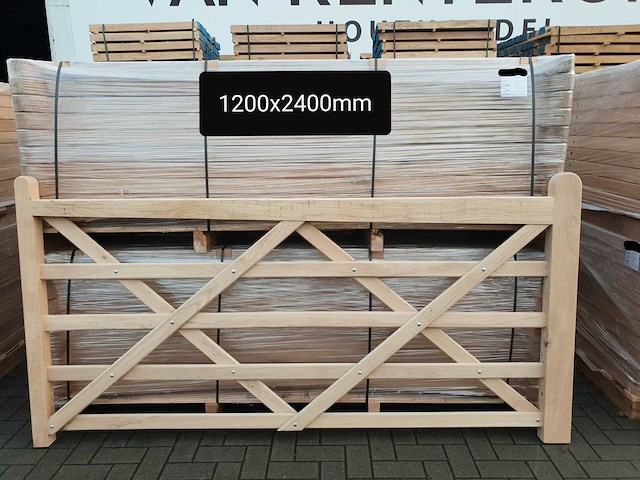 1x weidepoort eik 2m40 - afbeelding 1 van  1