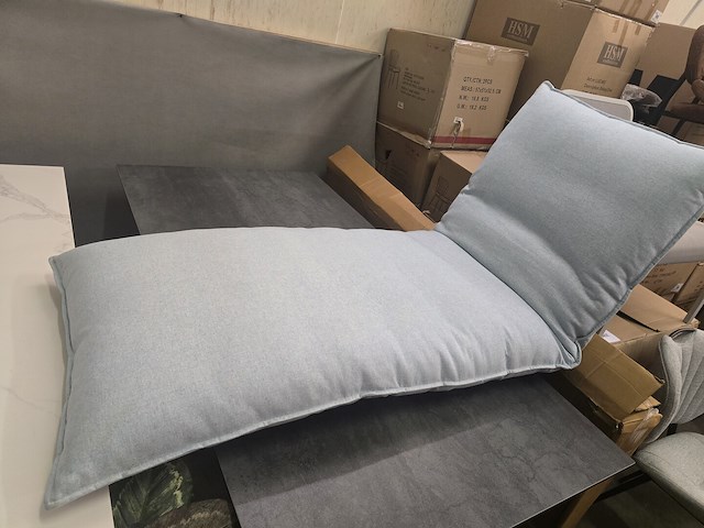 1x zitkussen voor ligzetel blauwe stof 200x80 - afbeelding 2 van  5