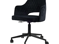 1x zwart velvet bureaustoel - afbeelding 1 van  4