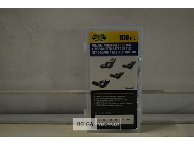 1x100pcs vleugelmoeren set - afbeelding 1 van  3