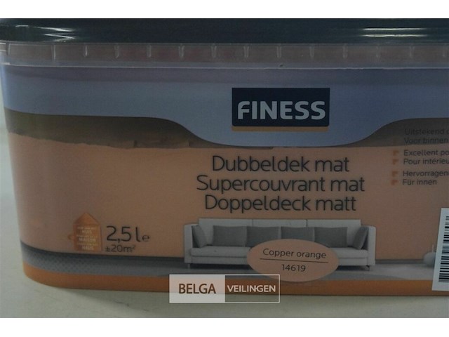1x2,5lfinessdubbeldek copper orange - afbeelding 2 van  4