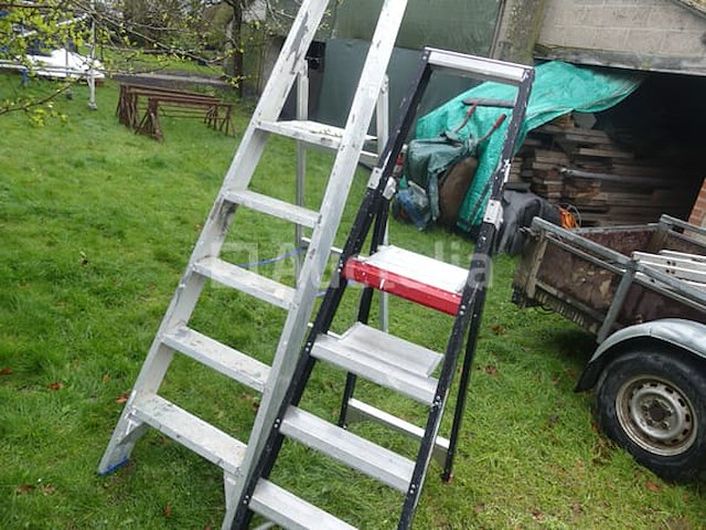 2 aluminium ladders - afbeelding 4 van  5