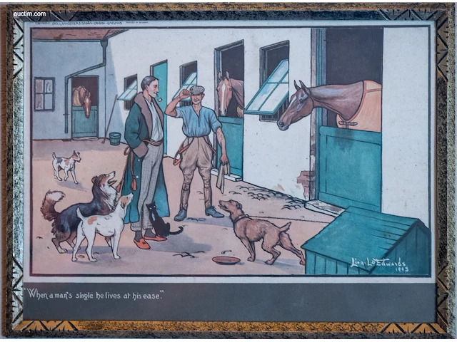 2 antieke engelse humoristische kleurengravures /... - afbeelding 2 van  2