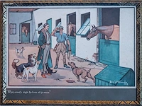 2 antieke engelse humoristische kleurengravures /... - afbeelding 2 van  2