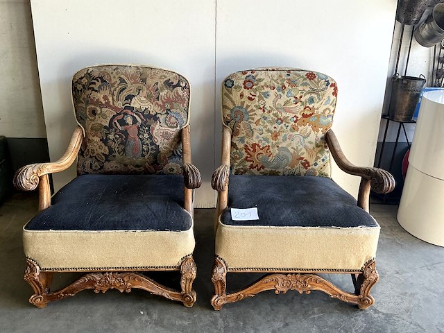 2 antieke franse fauteuils - afbeelding 1 van  2