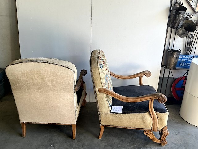 2 antieke franse fauteuils - afbeelding 2 van  2