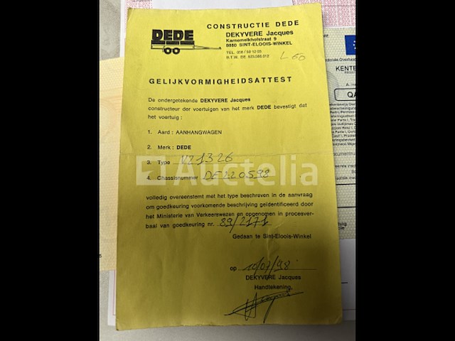 2-assige aanhangwagen dede (1998 / de 220 598), met dieselmotor aangedreven pomp - afbeelding 21 van  32