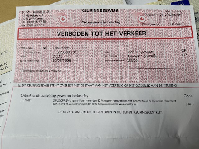 2-assige aanhangwagen dede (1998 / de 220 598), met dieselmotor aangedreven pomp - afbeelding 22 van  32