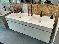 2 badkamermeubel glanzend wit 140 cm set, toonzaalmodel badkamerkast - afbeelding 3 van  4