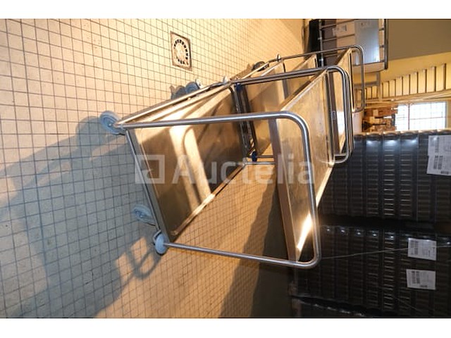 2 blanco roestvrijstalen serveerwagens - afbeelding 4 van  6