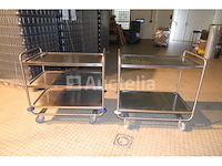 2 blanco roestvrijstalen serveerwagens - afbeelding 3 van  6