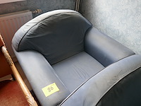 2 blauwe stoffen fauteuils - afbeelding 2 van  3