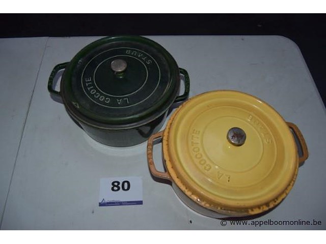 2 braadpannen la cocotte staub - afbeelding 1 van  2