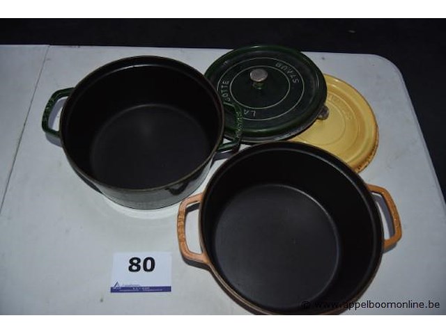 2 braadpannen la cocotte staub - afbeelding 2 van  2