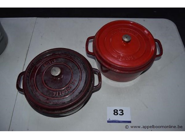 2 braadpannen la cocotte staub - afbeelding 1 van  3