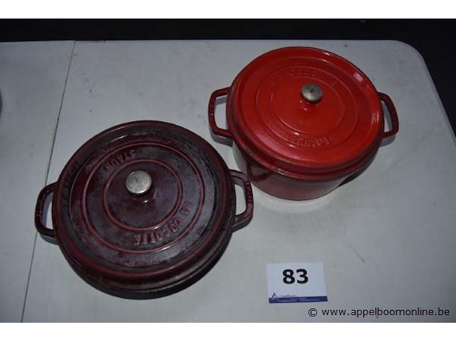 2 braadpannen la cocotte staub - afbeelding 2 van  3