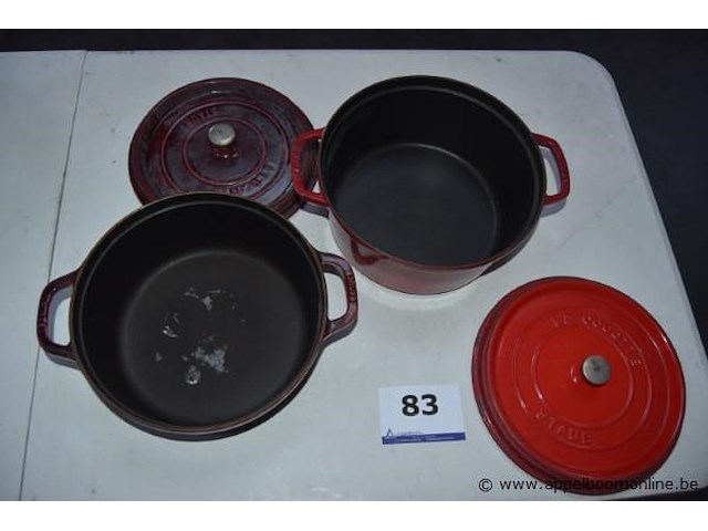 2 braadpannen la cocotte staub - afbeelding 3 van  3