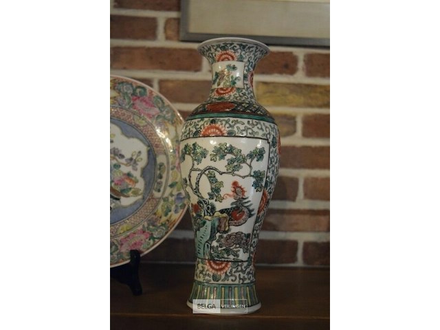 2 chinese vaasjes en bord - afbeelding 2 van  4