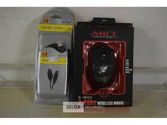 2 computermuizen,3 usb kabels - afbeelding 1 van  4