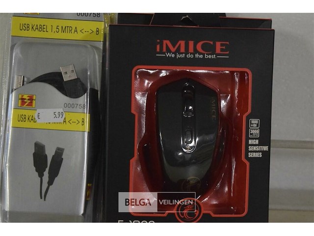 2 computermuizen,3 usb kabels - afbeelding 2 van  4