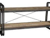 2 console rek met 2 schappen in hout met ijzer - afbeelding 1 van  1