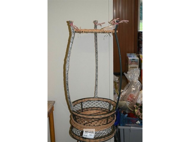 2 deco bijzet tafel met riet - afbeelding 2 van  3