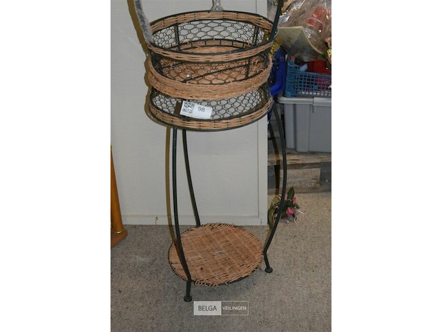 2 deco bijzet tafel met riet - afbeelding 3 van  3