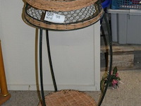 2 deco bijzet tafel met riet - afbeelding 3 van  3