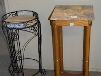 2 deco bijzet tafel met riet - afbeelding 1 van  3