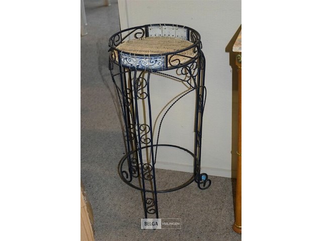 2 deco bijzet tafel met riet - afbeelding 2 van  3