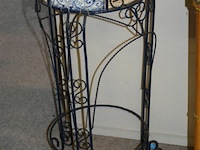 2 deco bijzet tafel met riet - afbeelding 2 van  3