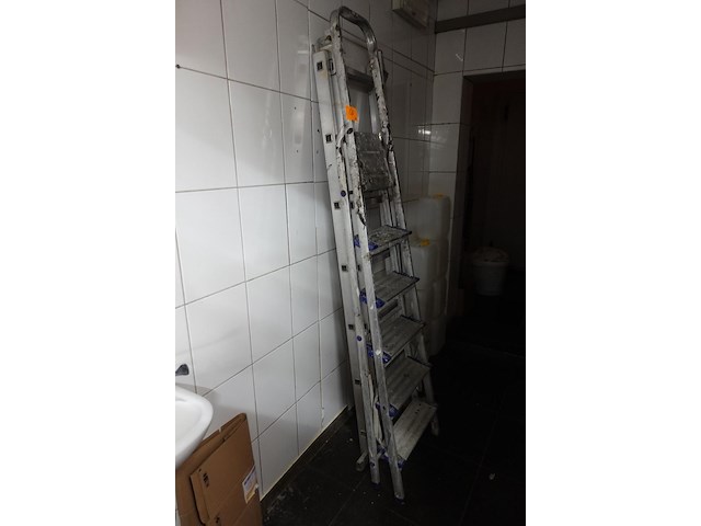 2-delige alu ladder + alu trapladder - afbeelding 1 van  4