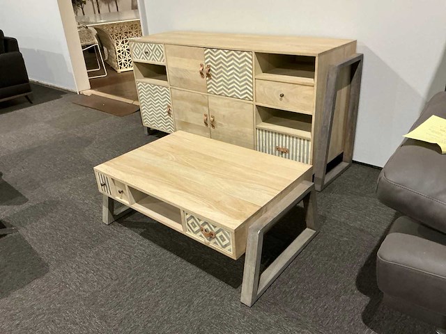 2-delige mangohouten woonkamerset - afbeelding 1 van  1