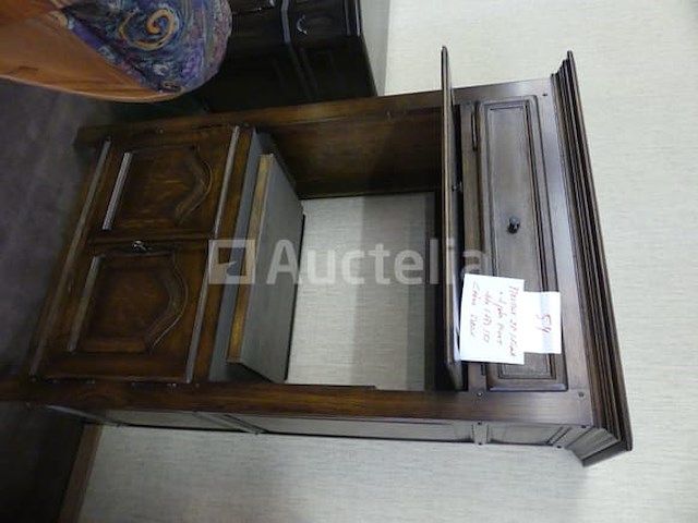 2-deurs 1-ladekast van massief eikenhout - afbeelding 2 van  3