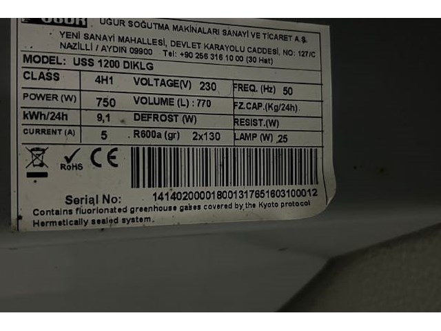 2-deurs flessenkoeler ugur - afbeelding 13 van  14