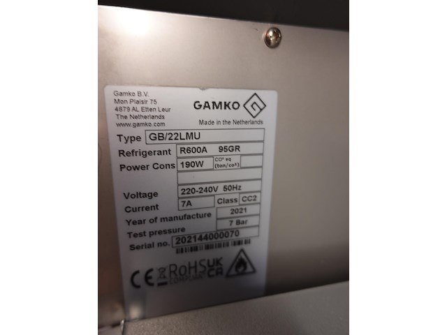 2 deurs koelkast gamko - afbeelding 3 van  3