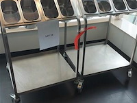 2 dienblad en bestekkarren in rvs - afbeelding 1 van  1