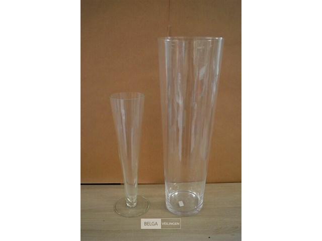 2 div glazen vazen h= 50 en 32 cm - afbeelding 3 van  3