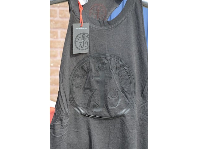 2 dozen met ca. 100 stuks mouwloze t-shirts zwart maat m (nieuw) - afbeelding 4 van  7