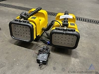 2 draagbare verlichtingssystemen peli 9430 rals, inclusief lader. werking niet gekend.