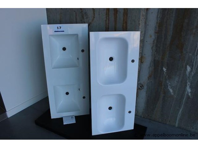2 dubbele spoelbakken afm 117x50cm - afbeelding 1 van  2