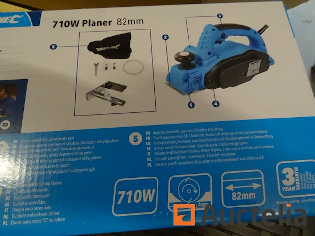 2 elektrische schaafbanken 230v 710w 82 mm silverline - afbeelding 3 van  3